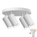 TURYN 4xGU10/6,5W/230V 2700-6500K Wi-Fi IP44 Baltā LED RGBW Regulējams vannas istabas prožektors