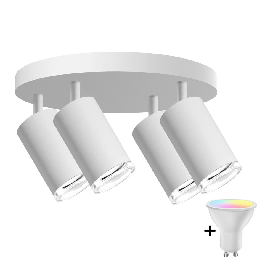 TURYN 4xGU10/6,5W/230V 2700-6500K Wi-Fi IP44 Baltā LED RGBW Regulējams vannas istabas prožektors