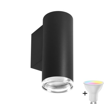 TURYN LED RGBW Настінний світильник для ванної кімнати 1xGU10/6,5W/230V 2700-6500K Wi-Fi IP44 чорний