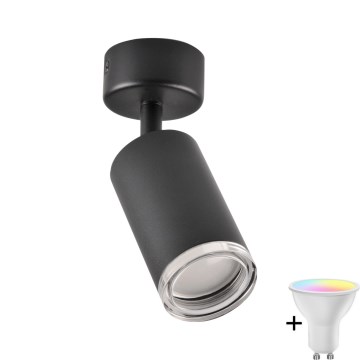 TURYN LED RGBW Regulējama vannas istabas punktveida gaisma 1xGU10/6,5W/230V 2700-6500K Wi-Fi IP44 melns