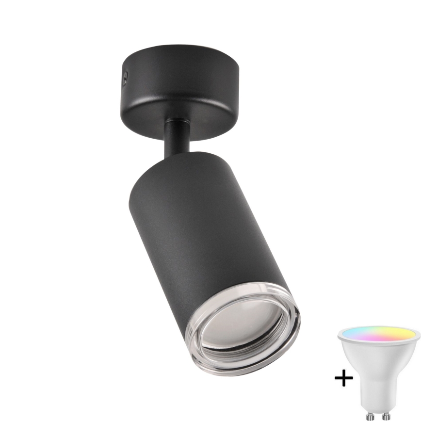 TURYN LED RGBW Regulējama vannas istabas punktveida gaisma 1xGU10/6,5W/230V 2700-6500K Wi-Fi IP44 melns