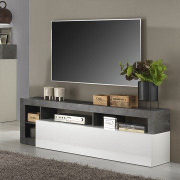 TV galdiņš LENOR balts/antracīts