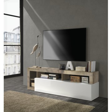 TV galdiņš LENOR balts/brūns