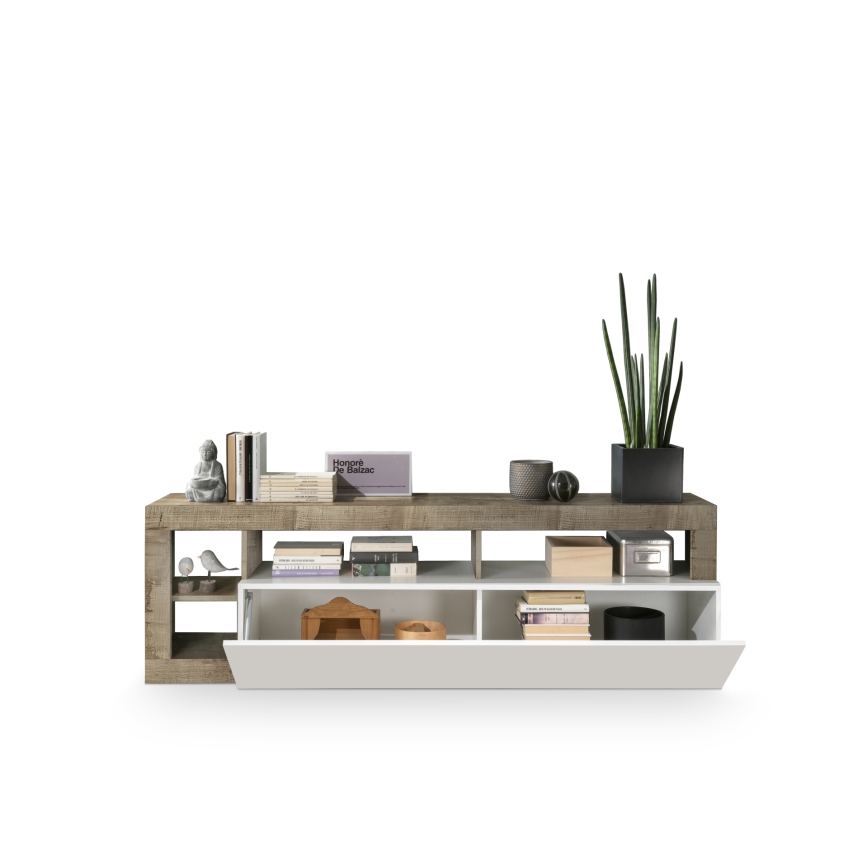 TV galdiņš LENOR balts/brūns