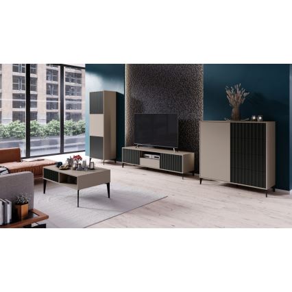 Televīzijas galds ar atvilktni RONJA taupe/melns