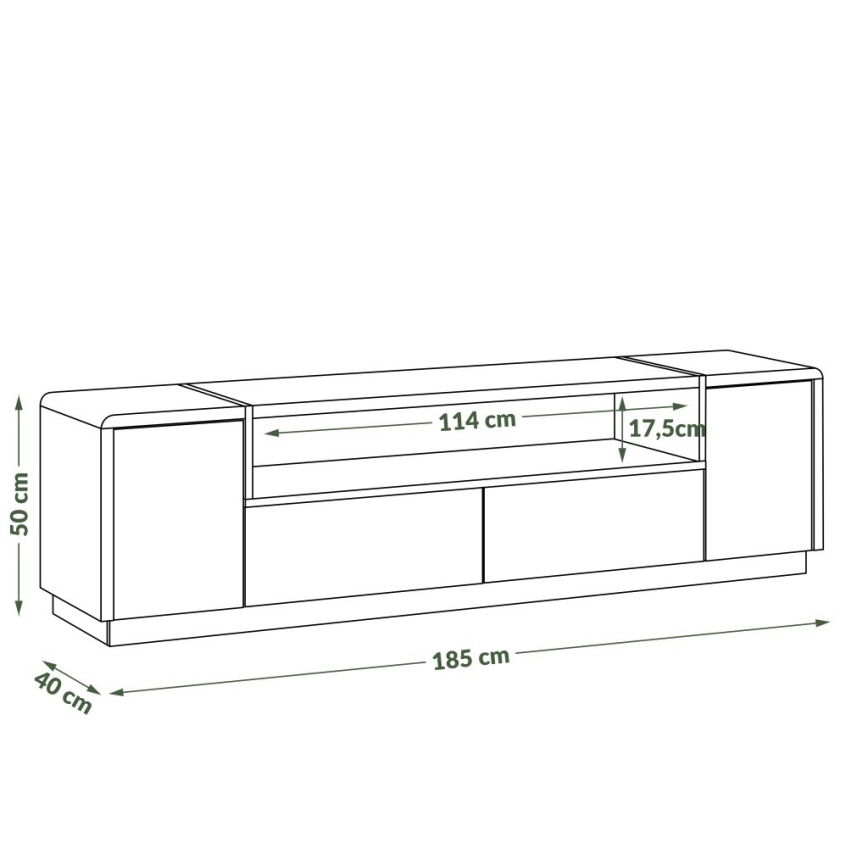 Televīzijas galds FRED antracīts/ozols artisan