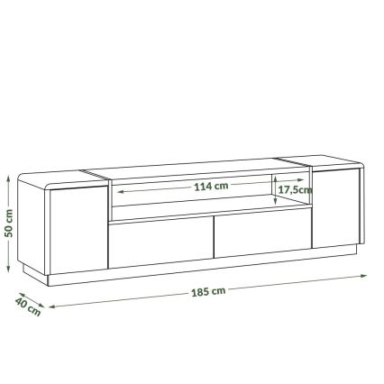 Televīzijas galds FRED balts/pelēks