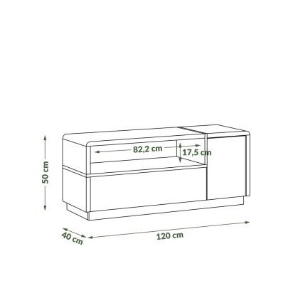Televīzijas galds FRED balts/pelēks