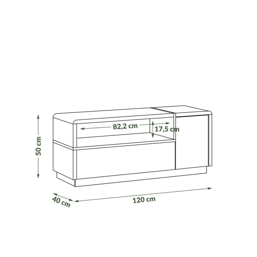Televīzijas galds FRED balts/pelēks