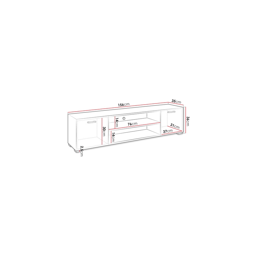 TV galds GIMREN 36x156 cm balta