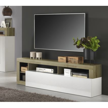 TV galds LENOR balts/gaišs ozols