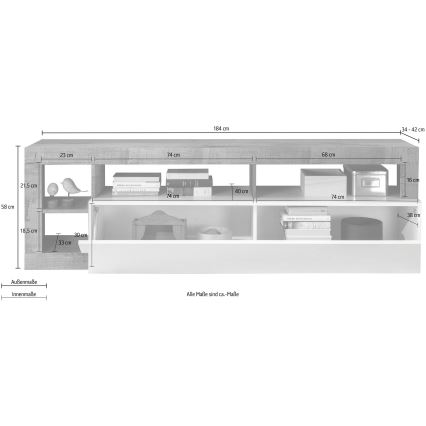 TV galds LENOR balts/ozols