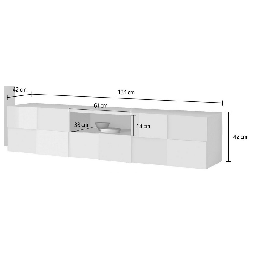 TV galds SERIAN 184x42x42 cm balts