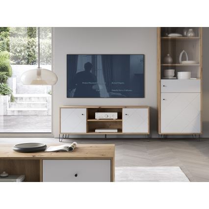 TV galds SULA Artisan ozols/balts