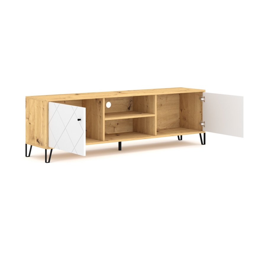 TV galds SULA Artisan ozols/balts