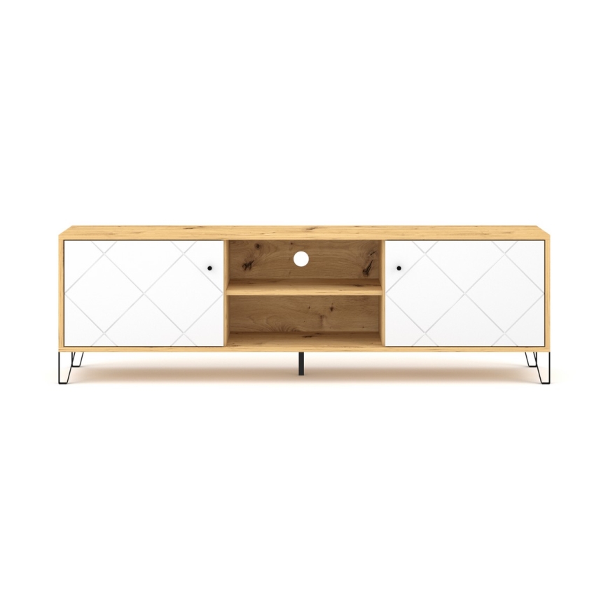 TV galds SULA Artisan ozols/balts