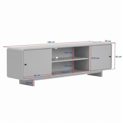 TV skapis KABIN 180x34 cm ozols