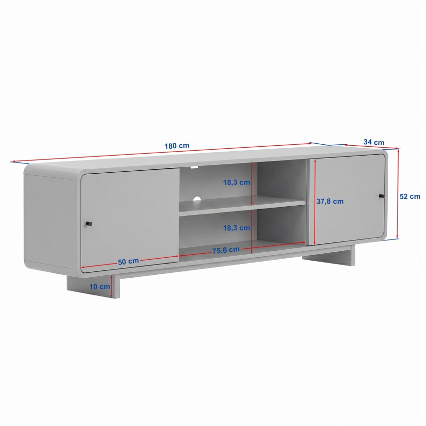TV skapis KABIN 180x34 cm ozols