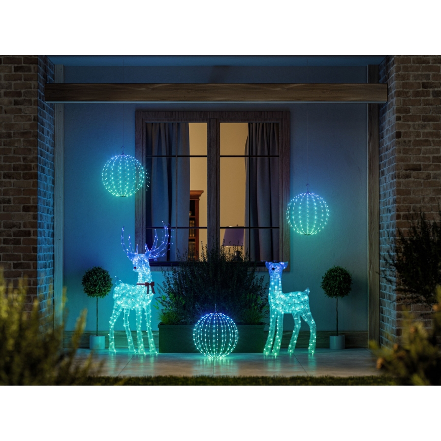 Twinkly - LED RGBW ar regulējamu spilgtumu ārpustelpu Ziemassvētku ziemeļbriedis REINGEERS 250xLED IP44 Wi-Fi