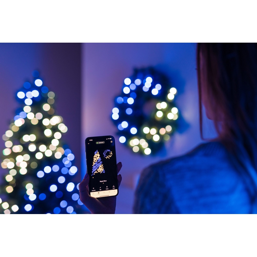 Twinkly - LED RGB Aptumšojama Ziemassvētku vainags 50xLED d. 60 cm Wi-Fi