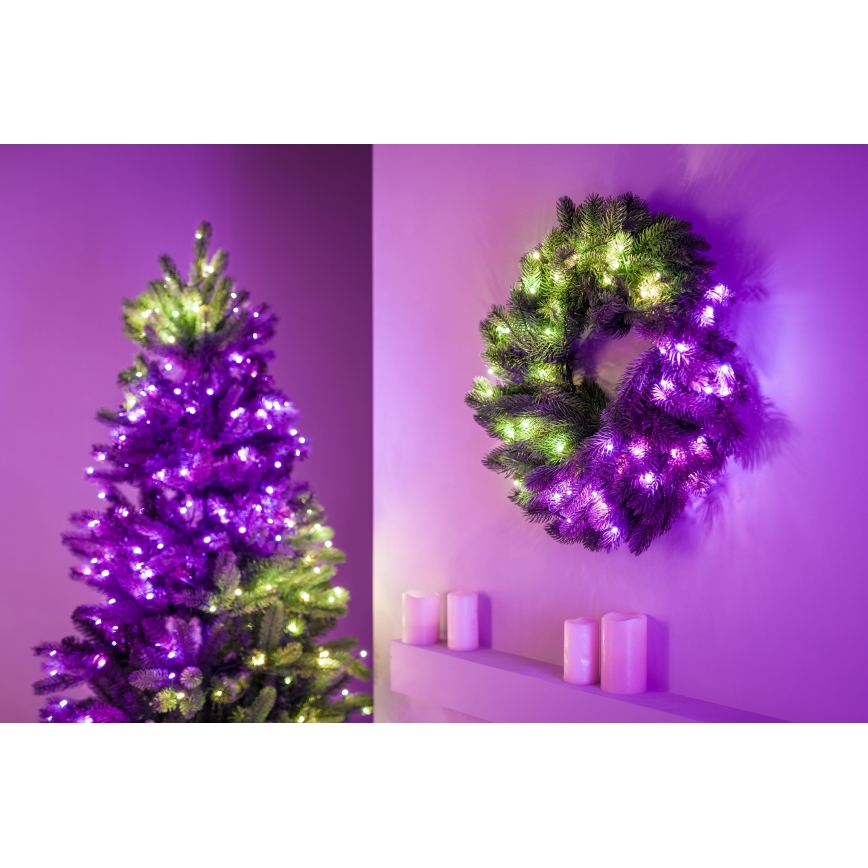 Twinkly - LED RGB Aptumšojama Ziemassvētku vainags 50xLED d. 60 cm Wi-Fi