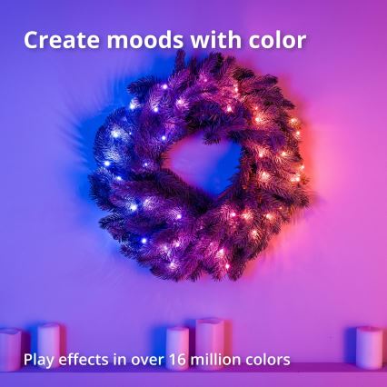 Twinkly - LED RGB Aptumšojama Ziemassvētku vainags 50xLED d. 60 cm Wi-Fi