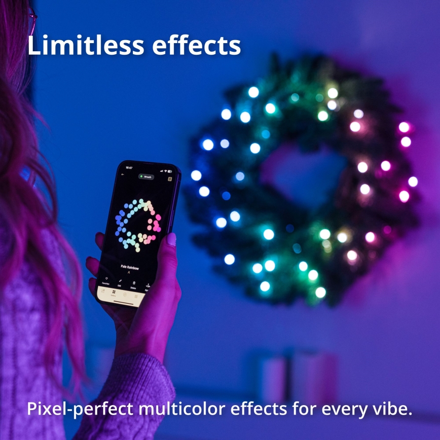 Twinkly - LED RGB Aptumšojama Ziemassvētku vainags 50xLED d. 60 cm Wi-Fi
