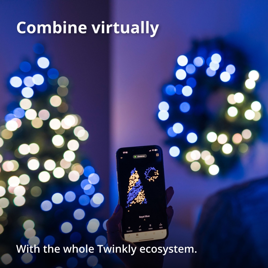 Twinkly - LED RGB Aptumšojama Ziemassvētku vainags 50xLED d. 60 cm Wi-Fi