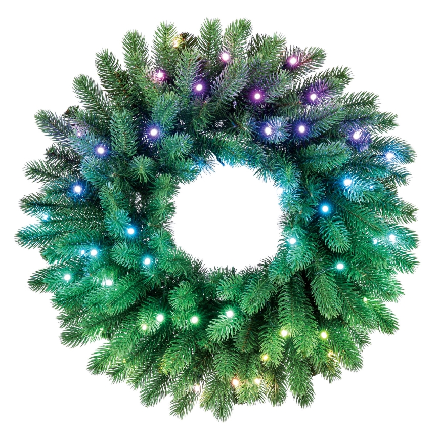 Twinkly - LED RGB Aptumšojama Ziemassvētku vainags 50xLED d. 60 cm Wi-Fi
