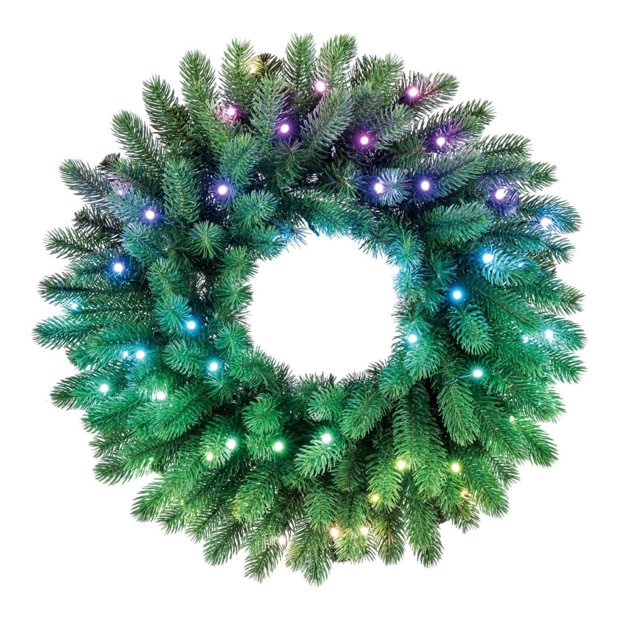 Twinkly - LED RGB Ziemassvētku vainags PRE-LIT WREATH 50xLED d. 61cm Wi-Fi
