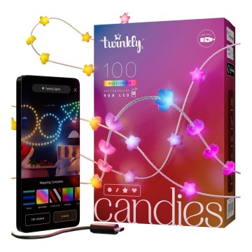 Twinkly - LED RGB Ziemassvētku virtene ar regulējamu spilgtumu CANDIES 100xLED 8 m USB Wi-Fi