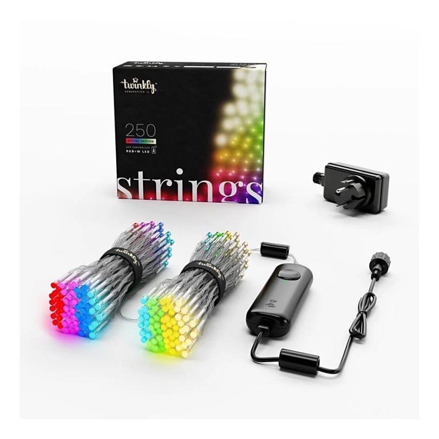 Twinkly - LED RGBW Aptumšojama āra Ziemassvētku virtene STRINGS 250xLED 23,5m IP44 Wi-Fi