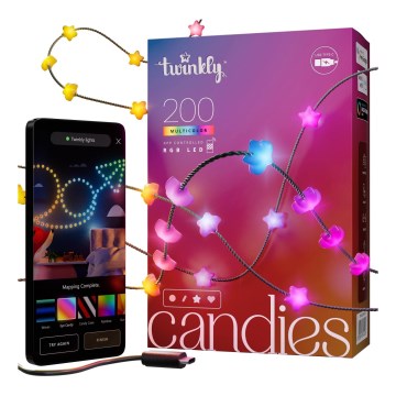 Twinkly - RGB LED regulējama virtene CANDIES 200 LED 14 m USB Wi-Fi