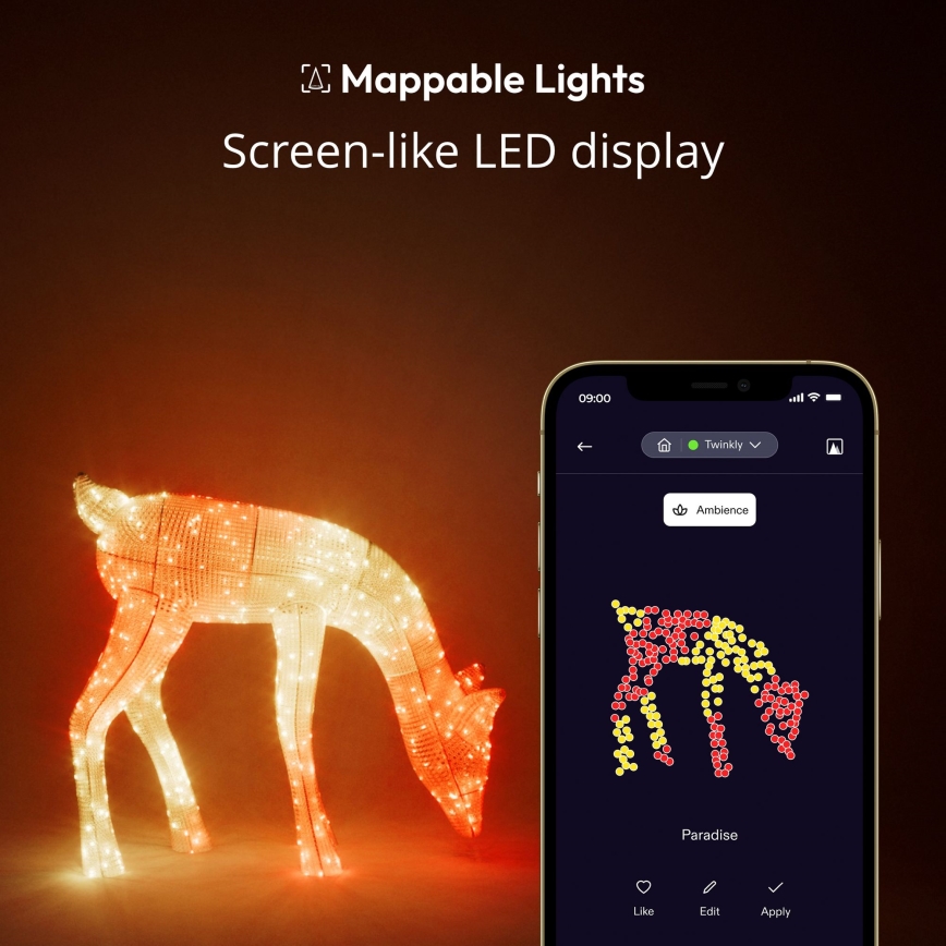 Twinkly - LED RGBW Aptumšojama āra Ziemassvētki ziemeļbriedis REINGEERS 160xLED IP44 Wi-Fi