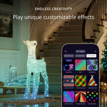 Twinkly - LED RGBW regulējams āra Ziemassvētku ziemeļbriedis REINGEERS 200 LED IP44 Wi-Fi