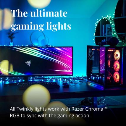 Twinkly - LED RGBW Aptumšojama āra Ziemassvētku virtene CLUSTER 400xLED 9,5m IP44 Wi-Fi