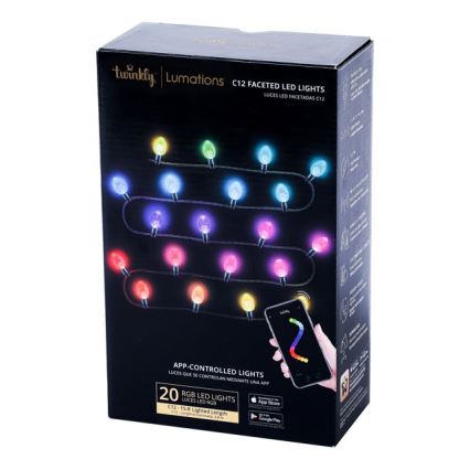 Twinkly - LED RGB Aptumšojama āra Ziemassvētku virtene FACETED 80xLED 26,5 m IP44 Wi-Fi