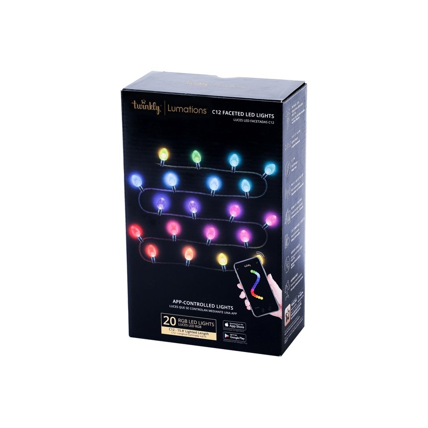 Twinkly - LED RGB Aptumšojama āra Ziemassvētku virtene FACETED 80xLED 26,5 m IP44 Wi-Fi