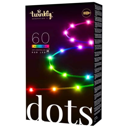 Twinkly - LED RGB Aptumšojama josla DOTS 60xLED 3 m Wi-Fi USB