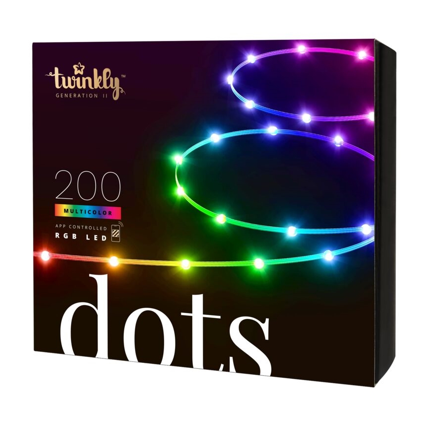 Twinkly - LED RGB Āra aptumšojama josla DOTS 200xLED 10 m IP44 Wi-Fi