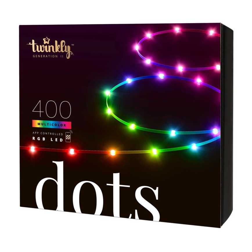Twinkly - LED RGB Āra aptumšojama josla DOTS 400xLED 20 m IP44 Wi-Fi