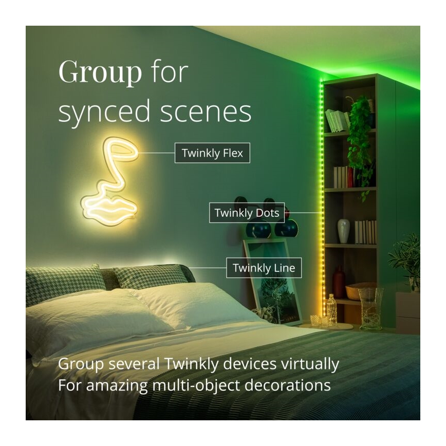 Twinkly - LED RGB Āra aptumšojama josla DOTS 400xLED 20 m IP44 Wi-Fi