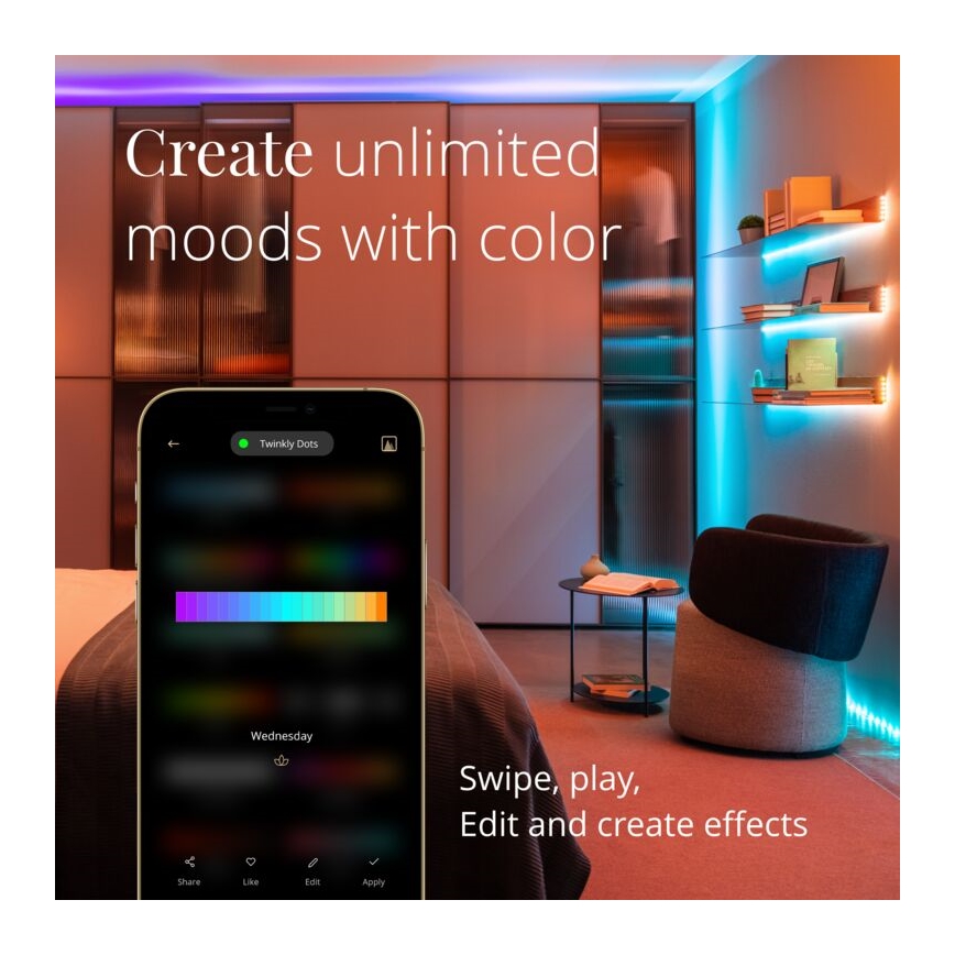 Twinkly - LED RGB Āra aptumšojama josla DOTS 400xLED 20 m IP44 Wi-Fi