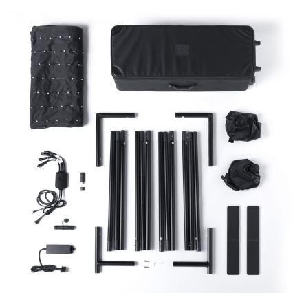 Twinkly - LED RGBW regulējama, ar mūziku sinhronizējama āra gaismas siena LIGHTWALL 1120xLED 2,6x2,7 m IP44 Wi-Fi + Music Dongle