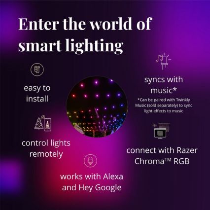 Twinkly - LED RGB Āra dekoratīva virtene FESTOON 20xLED 14m IP44 Wi-Fi