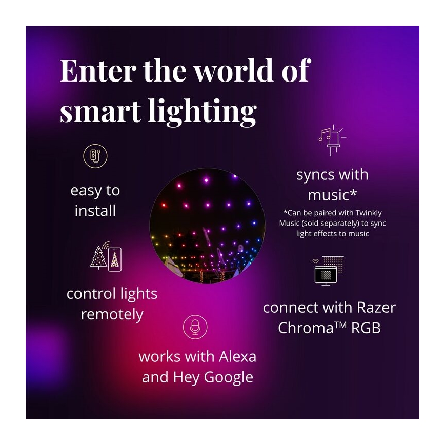 Twinkly - LED RGB Āra dekoratīva virtene FESTOON 20xLED 14m IP44 Wi-Fi