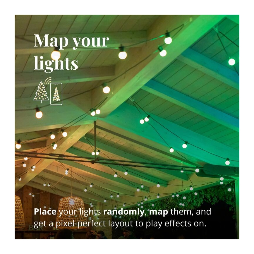 Twinkly - LED RGB Āra dekoratīva virtene FESTOON 20xLED 14m IP44 Wi-Fi