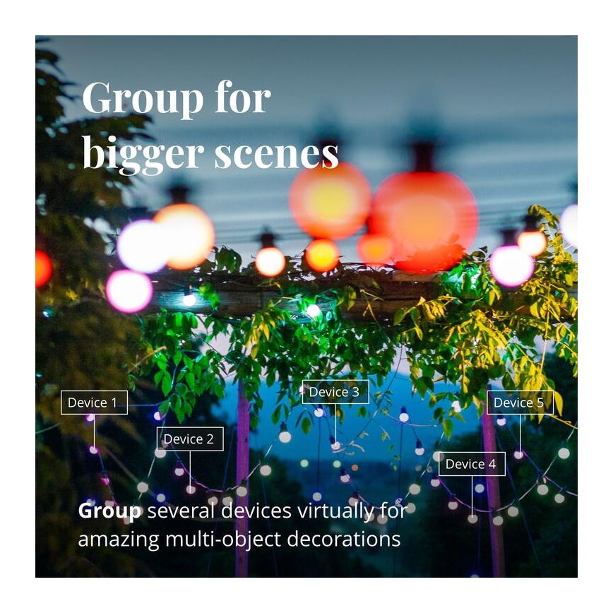 Twinkly - LED RGB Āra dekoratīva virtene FESTOON 20xLED 14m IP44 Wi-Fi