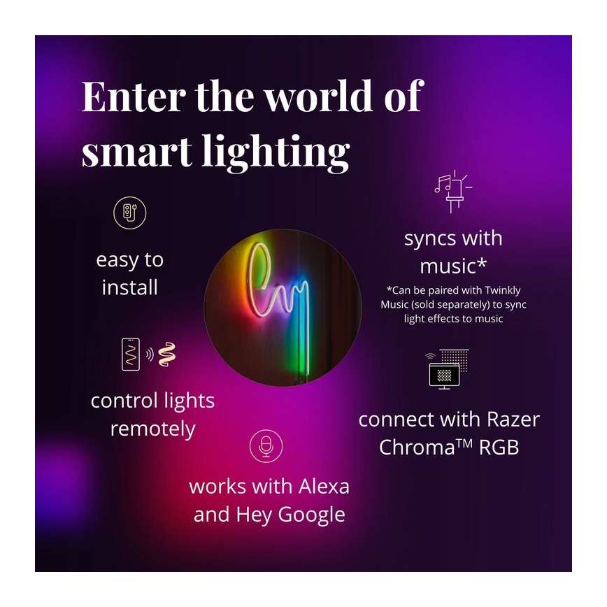 Twinkly - LED RGB Aptumšojama josla FLEX 200xLED 2 m Wi-Fi