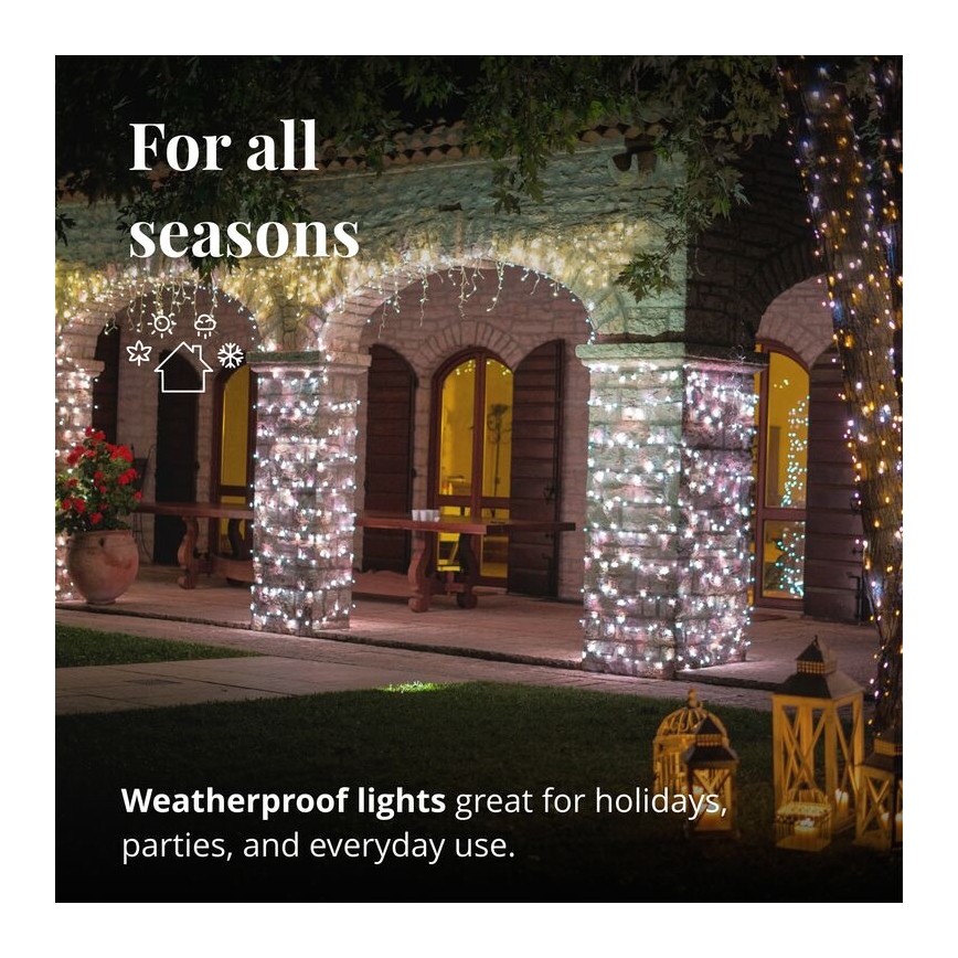 Twinkly - LED Ziemassvētku āra aizkars ICICLE 190xLED 11,5m IP44 Wi-Fi